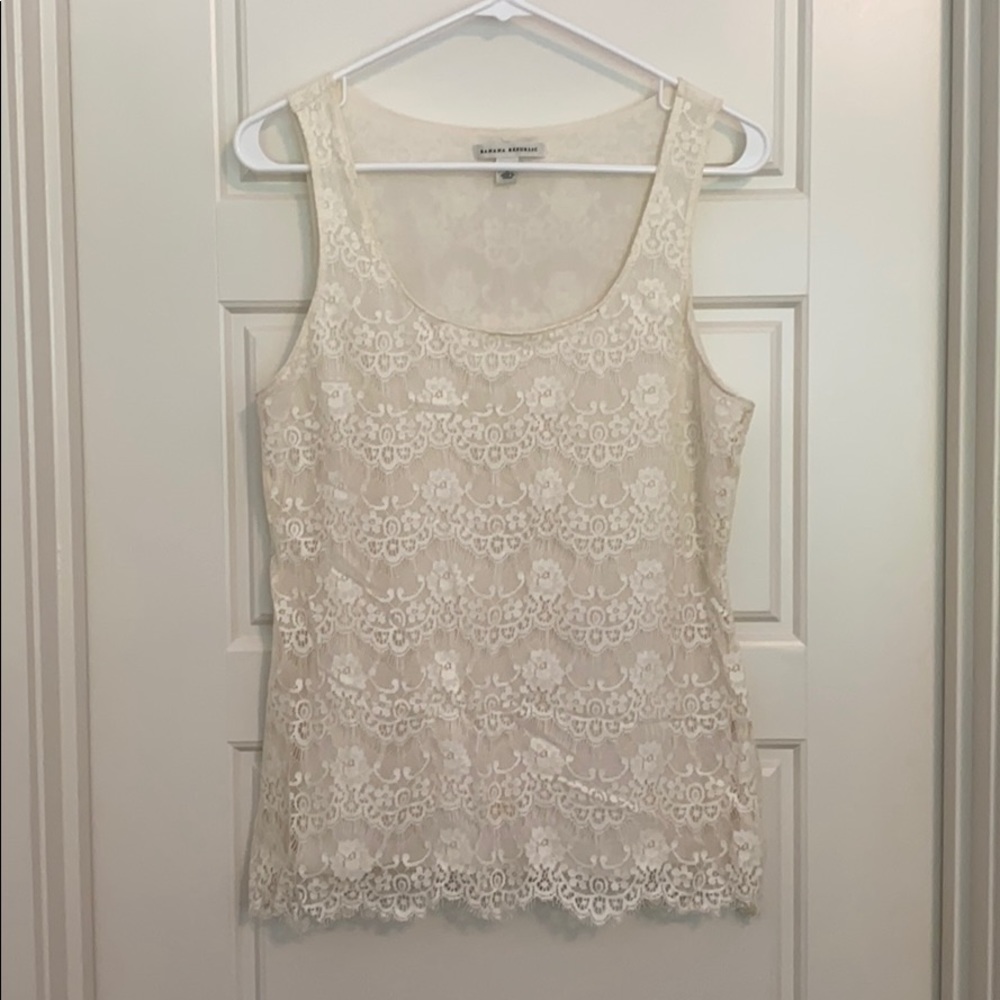Lace Banana Republic top ivory cream medium